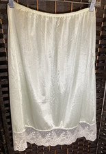 Deena Ladies Size M Off White Half Slip/Midi Length/Lace Hemline