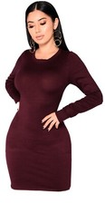 Burgandy Knit Dress - Tied back. Size Small