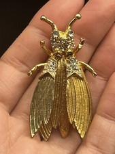 Vintage Hattie Carnegie Trembler Locust Insect Pin Brooch