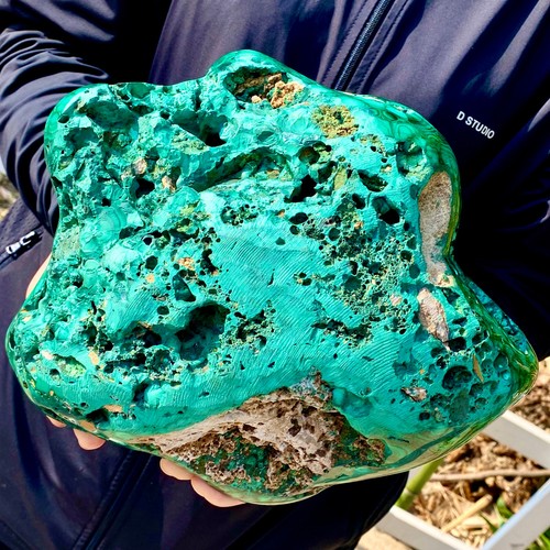14.3LB Natural glossy Malachite transparent cluster rough mineral sample - 第 8/17 張圖片