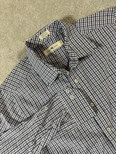 The Normal Brand Mens Size Large Blue Plaid Long Sleeve Button Down Flawless EUC