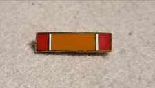 Gold Lifesaving Medal Ribbon Lapel Pin / Hat Pin