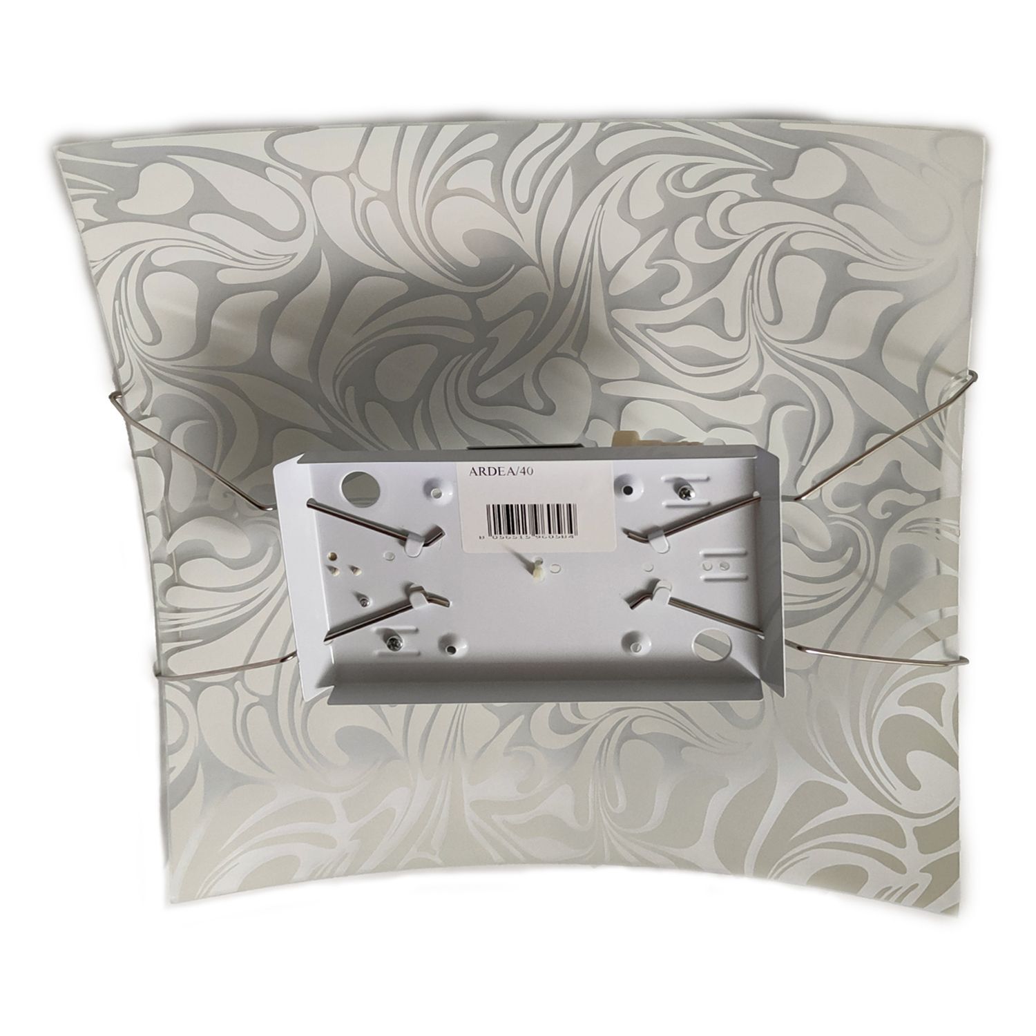 Plafoniera Ardea 40x40 2xE27 Vetro Bianco - Robusta e Facile da Montare - 2