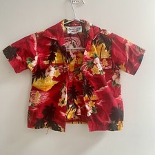 Vintage Pacific Legend Hawaiian Shirt  Shorts Set Kids Size 2T Made In USA Red