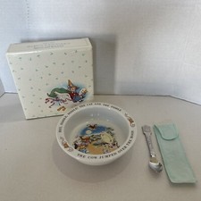 NEW IN BOX Avon Baby's Keepsake Spoon /Bowl Set Mother Goose Hey Diddle Diddle