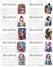 3 Sheets Christmas / Winter  themed Please Deliver To ( PDT ) Shipping labels