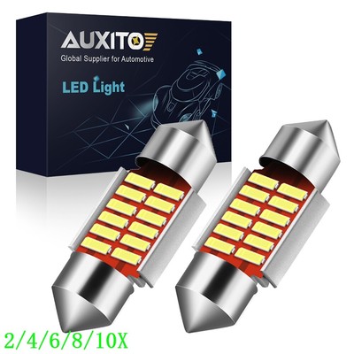AUXITO 31MM DE3175 DE3022 LED Car Map Dome Light Bulb 6000K Bright White 2/10x