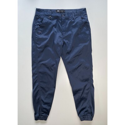 PUBLISH Jogger Pant Men's 34 Inseam 28'' Blue Sheen Tapered Cuff Athleisure