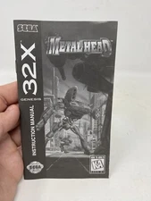 Metal Head SEGA Genesis 32x Manual ONLY No Game Ships Fast