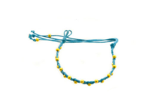 Pulsera Brasileña Amistad Hilo Trenzado Con Cuentas Azul 842 - Imagen 1 de 1