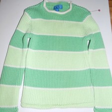 Size XS 4 The Children's Place Two Toned Mint Green Striped Winter Sweater New