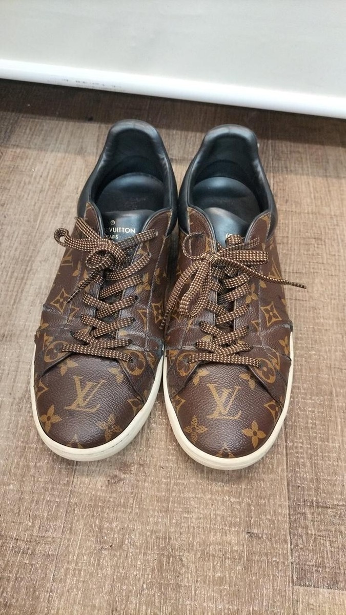 Auth Louis Vuitton Monogram Luxembourg Line Shoes Sneakers Size 7 