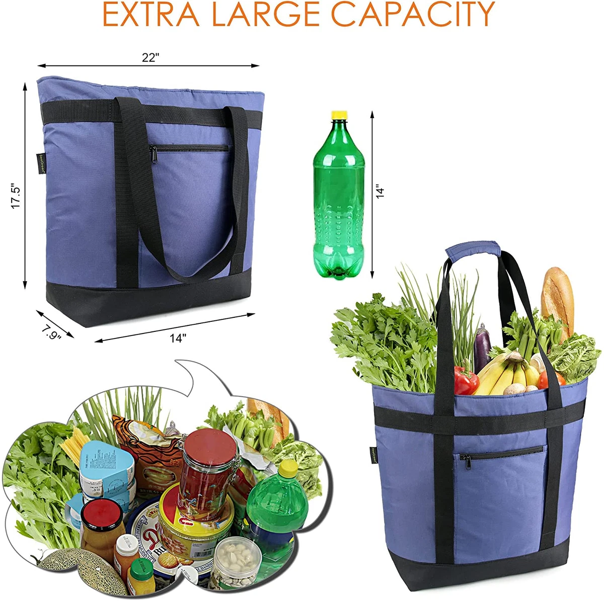 Freezer bags for grocery shopping store