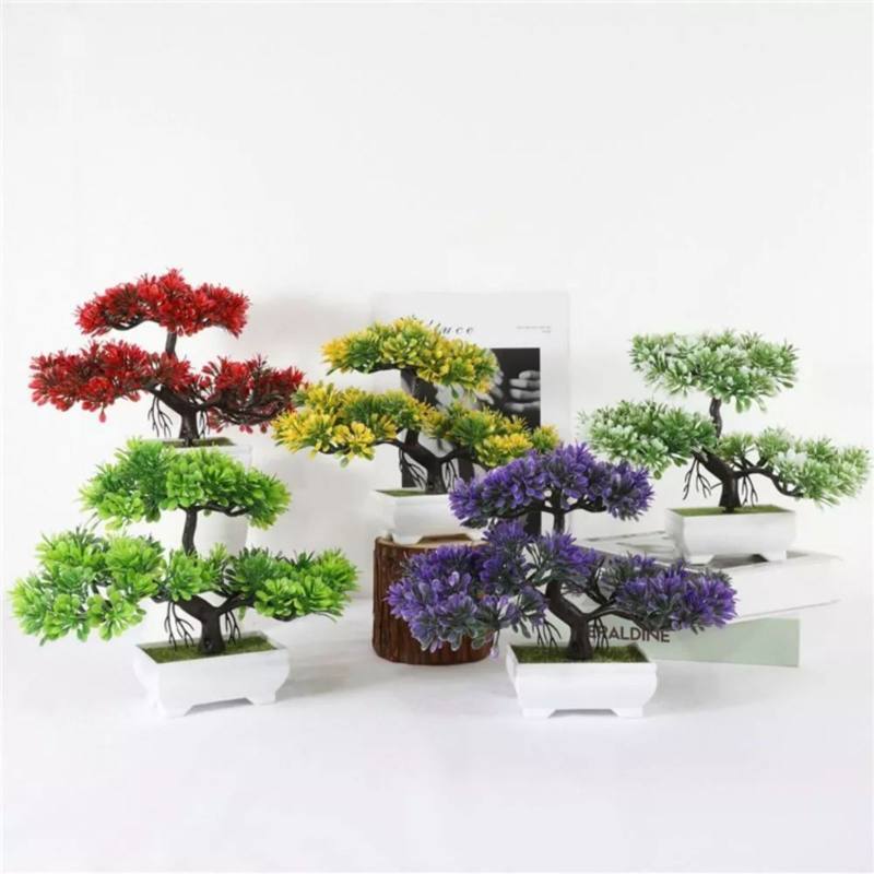 Mini Artificial Bonsai Tree Potted Fake Plant for Home Decor-image