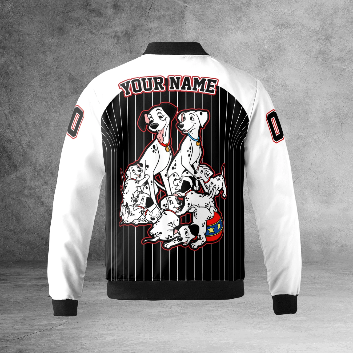 Personalized Beautiful 101 Dalmatians Dogs Black And White Jacket