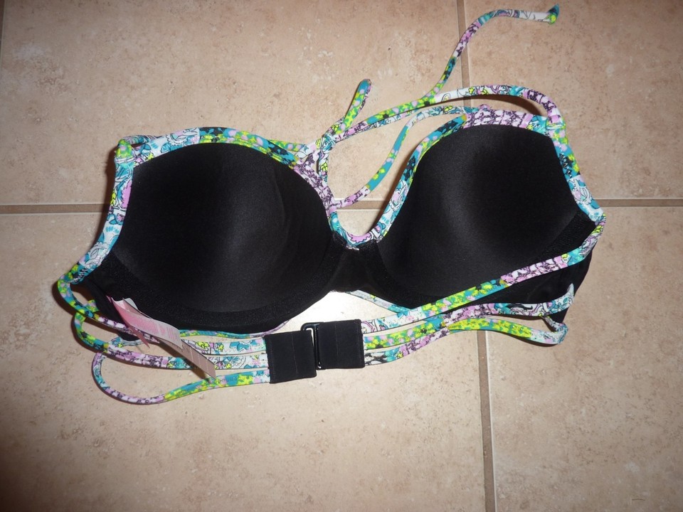 Haut De Maillot De Bain Victoria's Secret Bling, Rayé Multicolore, Neuf Avec étiquettes