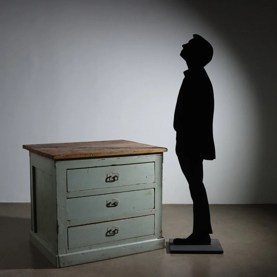 Commode Vintage Style Industriel Sapin Laqué Italie XXe Siècle Originale - Photo 2/4