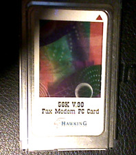 Working Vintage PCMCIA 56K V.90 Fax Modem Card By Hawking Technology