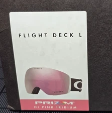Oakley Flight Deck L Snow Goggles Matte Black Prizm HI Pink Iridium New Box Ding