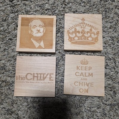 Custom Engraved Wooden Drink Coasters Featuring theCHIVE Bill Murray. Set of 4