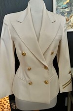 Ralph Lauren blue label sz 6 ivory w gold blazer w eagle on sleeve, NWD