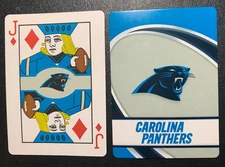 Swap Playing Card   NFL  CAROLINA PANTHERS   Jack of Diamonds  HOLDING FOOTBALL
