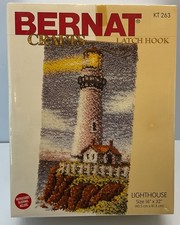 Bernat Crafts 16" x 32" Latch Hook Kit 263 Lighthouse - New / Sealed Nice 
