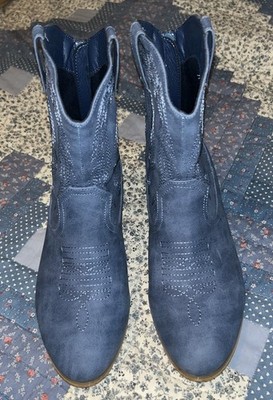 Masseys Maxie Denim Blue Cowgirl Western Boots Size 8.5 M Women EUC