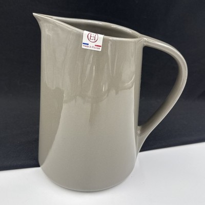 Emile Henry (1) 1 Qt Pitcher Flint / Grey 7  Silex 1520 Stoneware  PRISTINE 