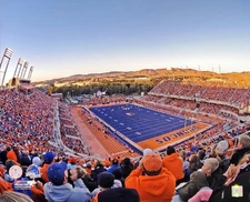 12x8in Metal Sign Boise State Broncos Football Stadium Blue Turf Postcard Boise