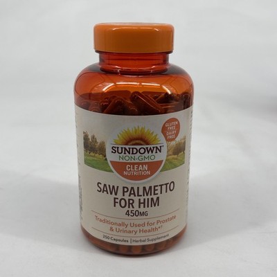 Sundown Saw Palmetto for Him 450mg Prostate & Urinary Health 250 ct Exp 8/2026