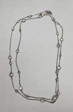 Silpada SS "Scattered Stars" CZ Station Necklace 32" N2153 016LAB 