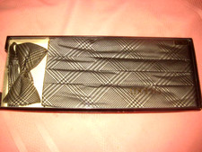 Men's Adolfo Bow Tie Cummerbund Silk 2 Piece Set NIB Black  Silver Vintage