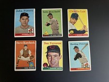 1958 Topps Lot 6 Cards Smith Powers Korcheck Lau Peterson Ferrarese / no creases