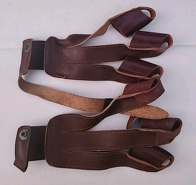Vtg XL Archery Three Finger Leather Gloves Traditional By King USA MADE (G)
