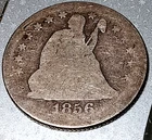 🍒 1856-O Seated Liberty Silver Quarter 25c