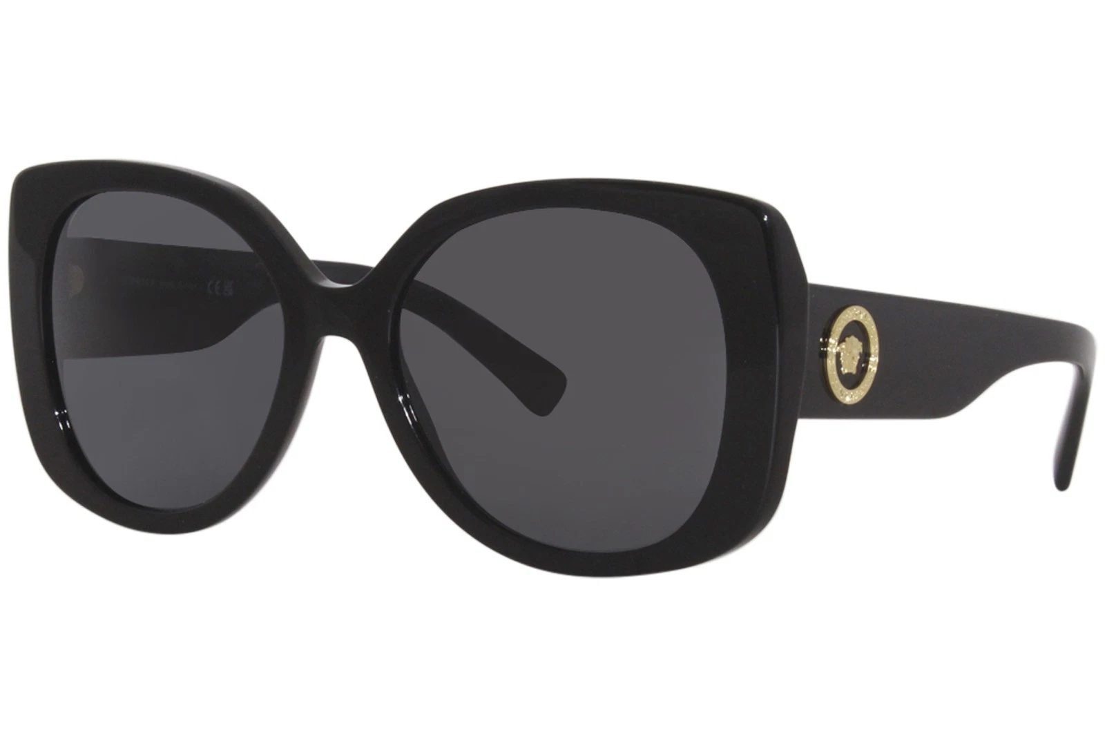 Versace 4387F GB1/87 Sunglasses Women's Print Black/Dark Grey Square Shape 56mm