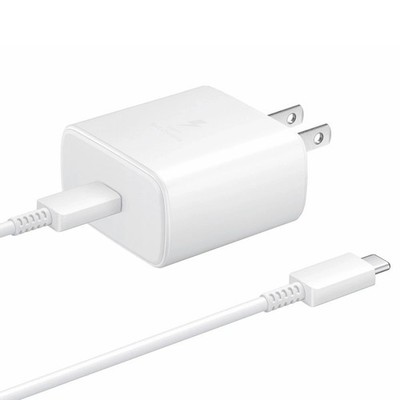 USB C Fast Charger/ Cable 45W PD Adapter for Samsung S25 S24 S23 S22 S21 White