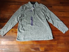 NWT Eddie Bauer Radiator Sweater Men's XXL Heather Gray Fleece Lined Quarter Zip