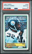 1983 Topps #362 Franco Harris Card PSA 10 RARE Pop 30 HOF Pittsburgh Steelers