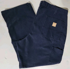 Men's Size 40 x 30- CARHARTT 383-20 Navy Dungaree Fit Carpenter Utility Pants