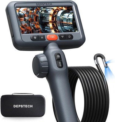 DEPSTECH Dual Lens Endoskopkamera Mit Licht, 8,5Mm Endoskop Beweglicher Kopf, 21