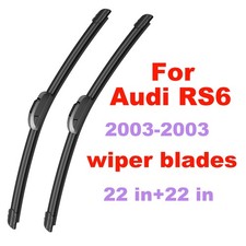 For Audi RS6 2003 Windshield Wiper Blades 22 in+22 in All-season Front J-hook