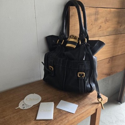 Chloe Women Bag Rare Chlo Black Paddington Tote Bag Limited Edition VHTF Popular