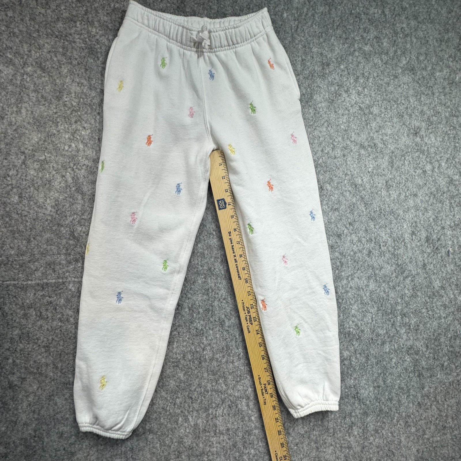 Polo Ralph Lauren Sweatpants Kids M 8-10 White Multicolor Pony Logo Joggers thumbnail 5