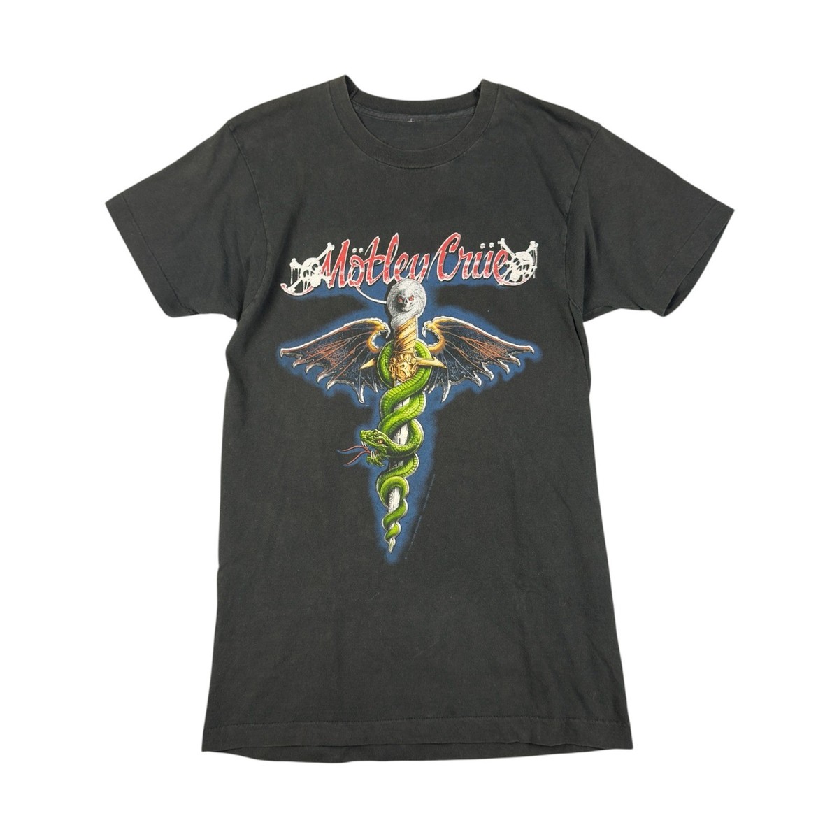 Vtg Motley Crue Dr Feelgood Tee Men's S Black 80s Band Tour Shirt