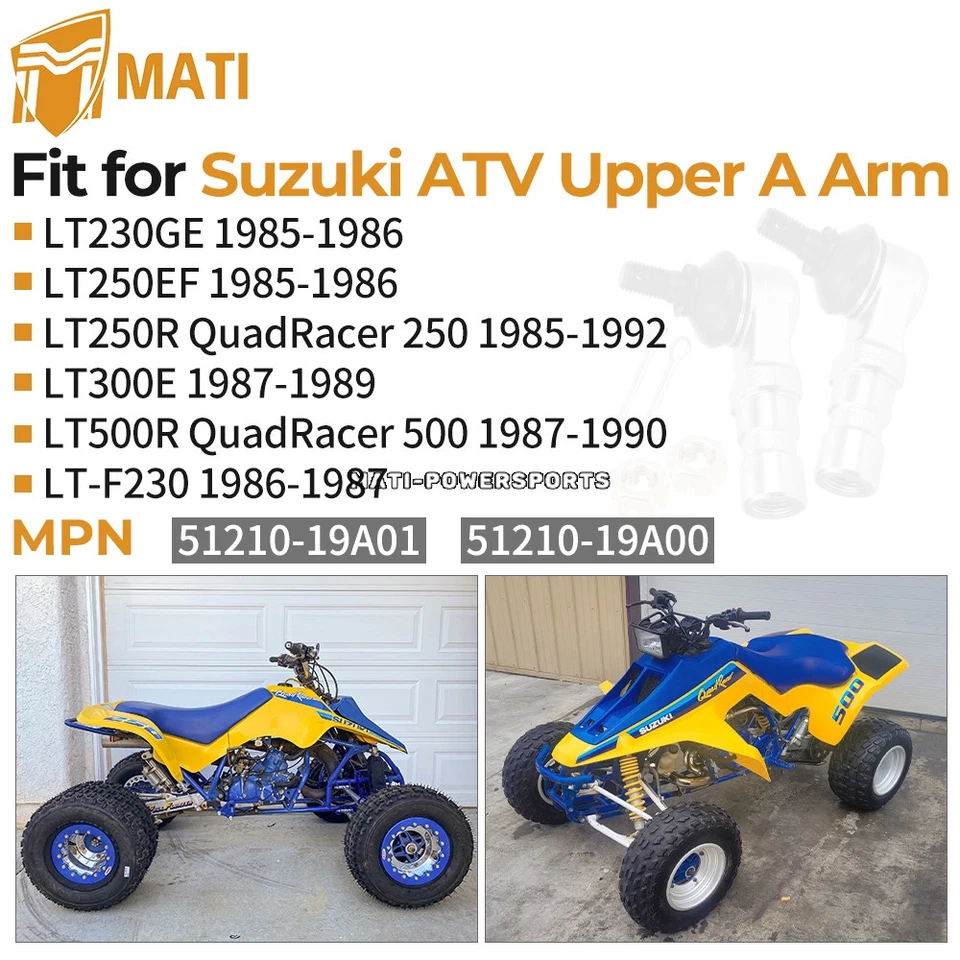 2pcs Upper Ball Joint for Suzuki Quadrunner 230 250 300 Quadracer 250 500 - Image 2 of 4