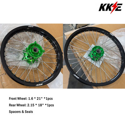 KKE 21/18 CNC Wheels Rims Fit Kawasaki KX125 KX250 06-07 KX250F KX450F 2006-2018