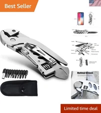 Portable Stainless Steel Multitool Wrench with 7 Essential Tools - Travel Ready!