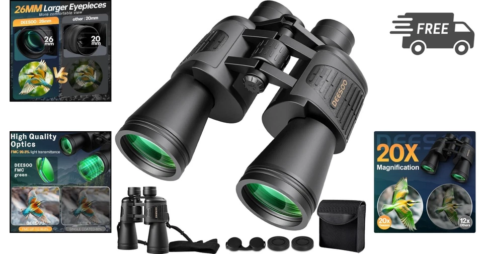 Binoculars Adult High Powered 20x52 HD Large View Outdoor Bird Watching - Image 2 of 4